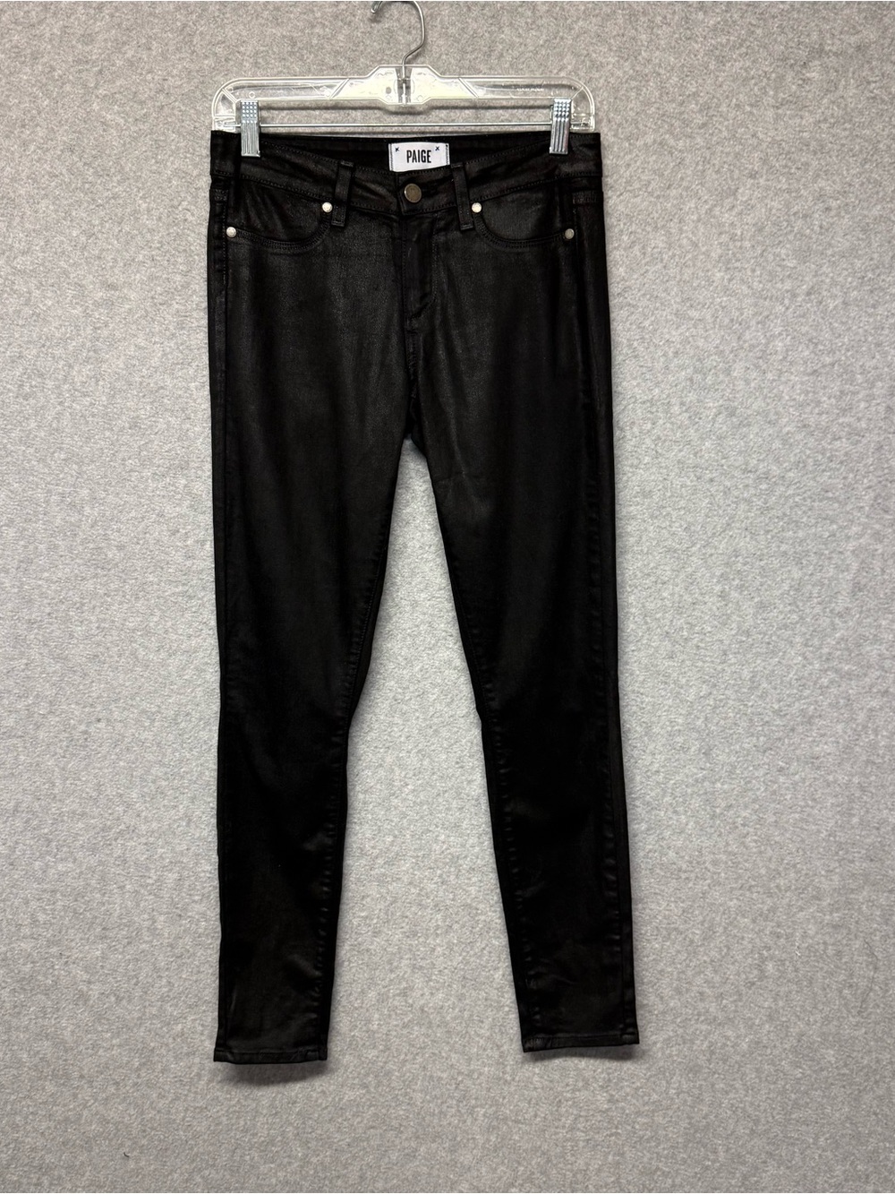 PAIGE DENIM Los Angeles Verdugo Ankle JEANS Women's 27 X 27 Black Stretch